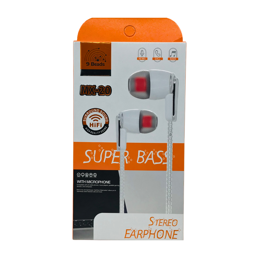 9BEADS SUPER BASS HANDFREE (MX-20) [HF MX20]