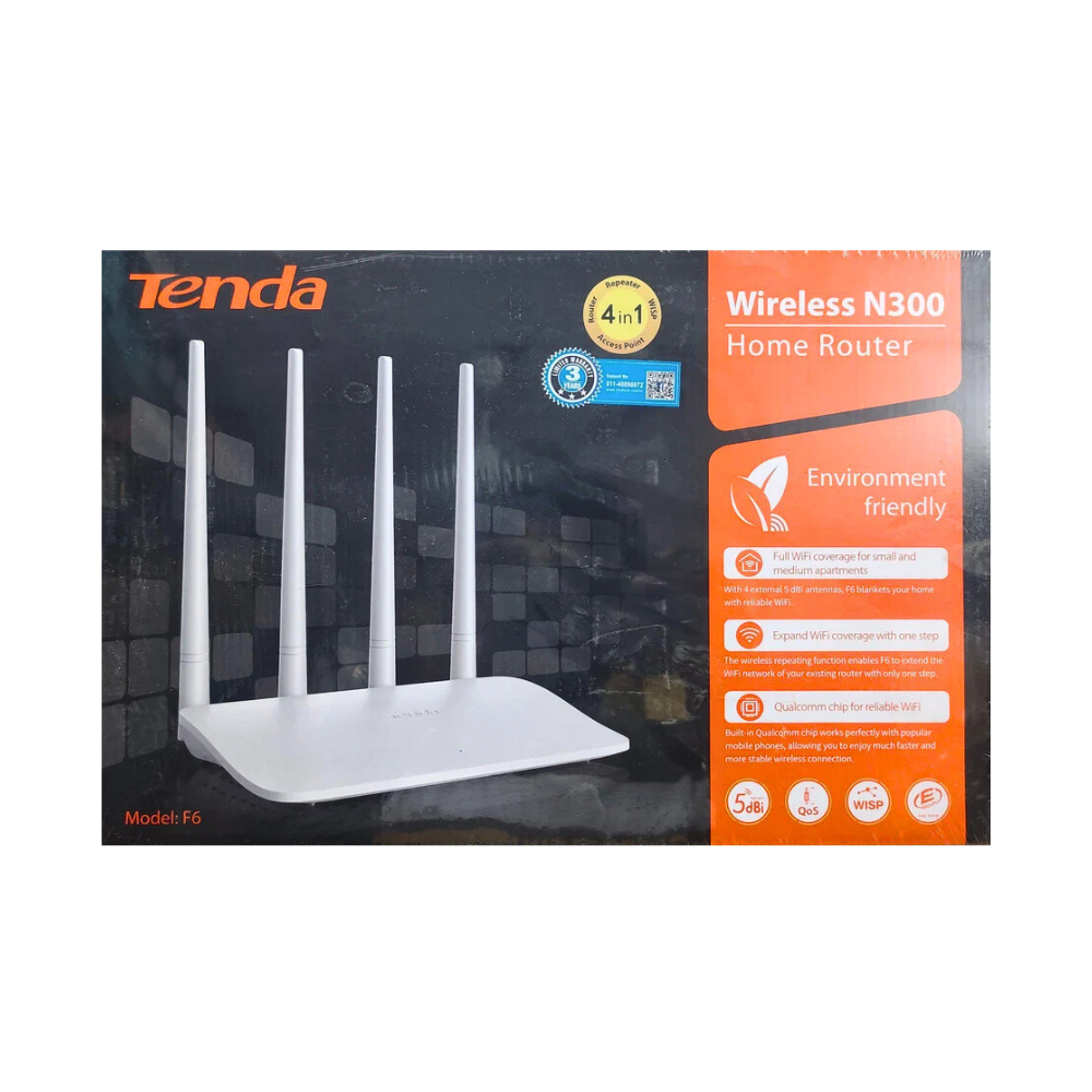 TENDA WIRELESS N300 EASY SETUP ROUTER (F6) [TENDA F6]