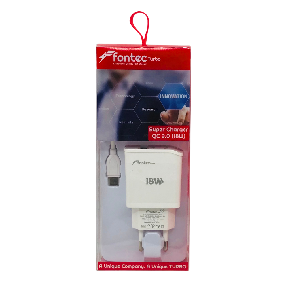 FONTEC SUPER FAST CHARGER QC 3.0 (TURBO TYPEC) [CH TURBO TYPEC] 