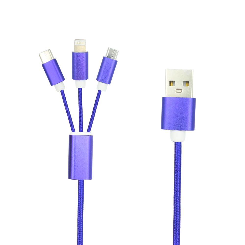 SMART FAST CHARGING DATA CABLE IPHONE/ MICRO/ TYPE-C (3IN1) [DC MULTY-6]