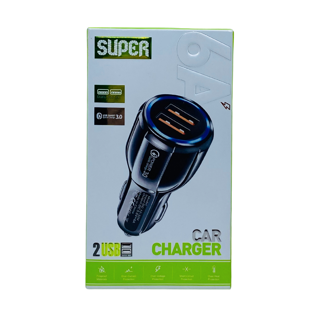 SUPER CAR CHARGER 2USB 6A [CH CAR 6A]