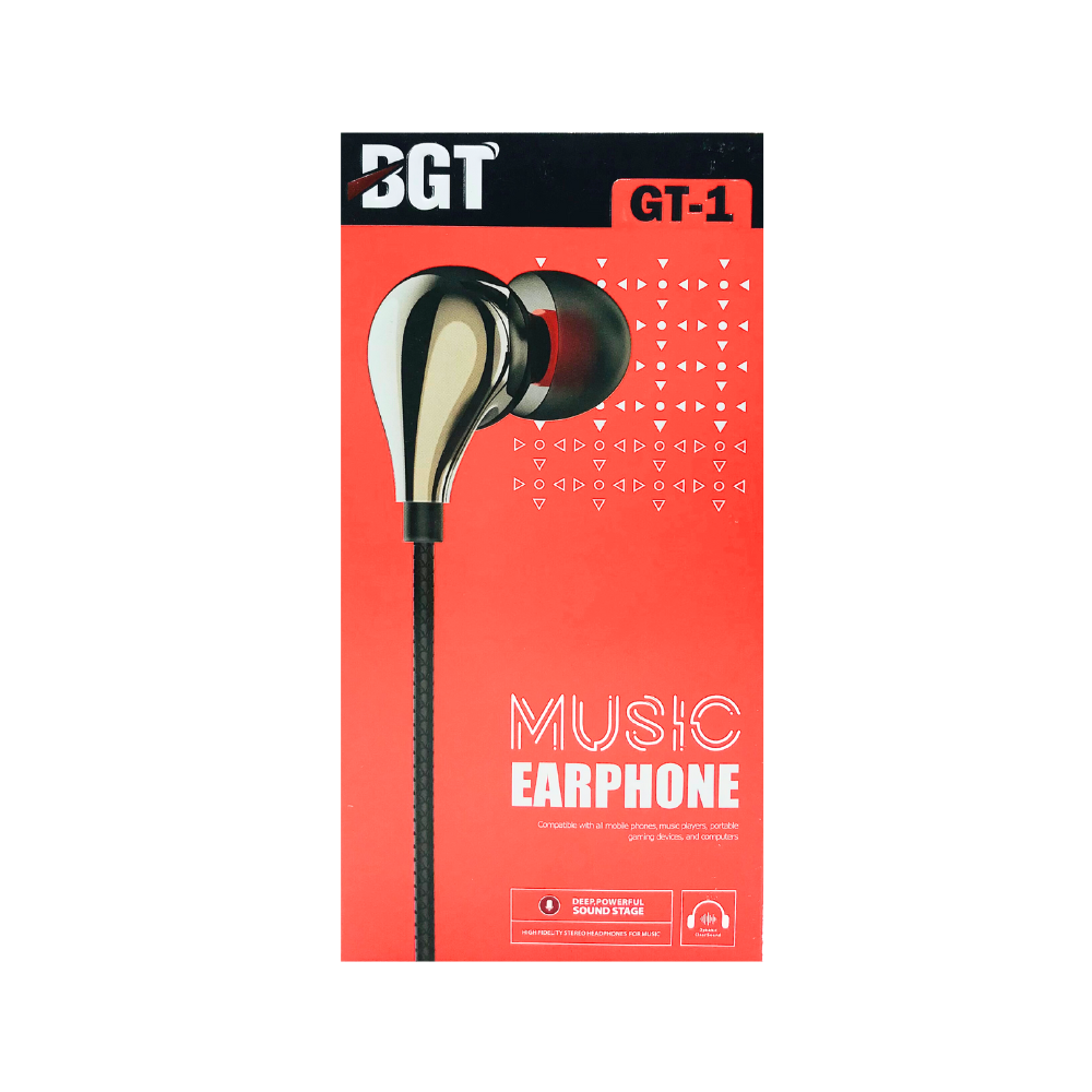 HIGH QUALITY BGT MUSIC EARPHONE (GT-1) [HF BGT GT 1]
