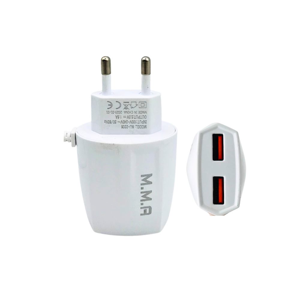 M.M.A 2USB CHARGER (PREMIUM QUALITY) (MJ-2206) [CH MJ2206]