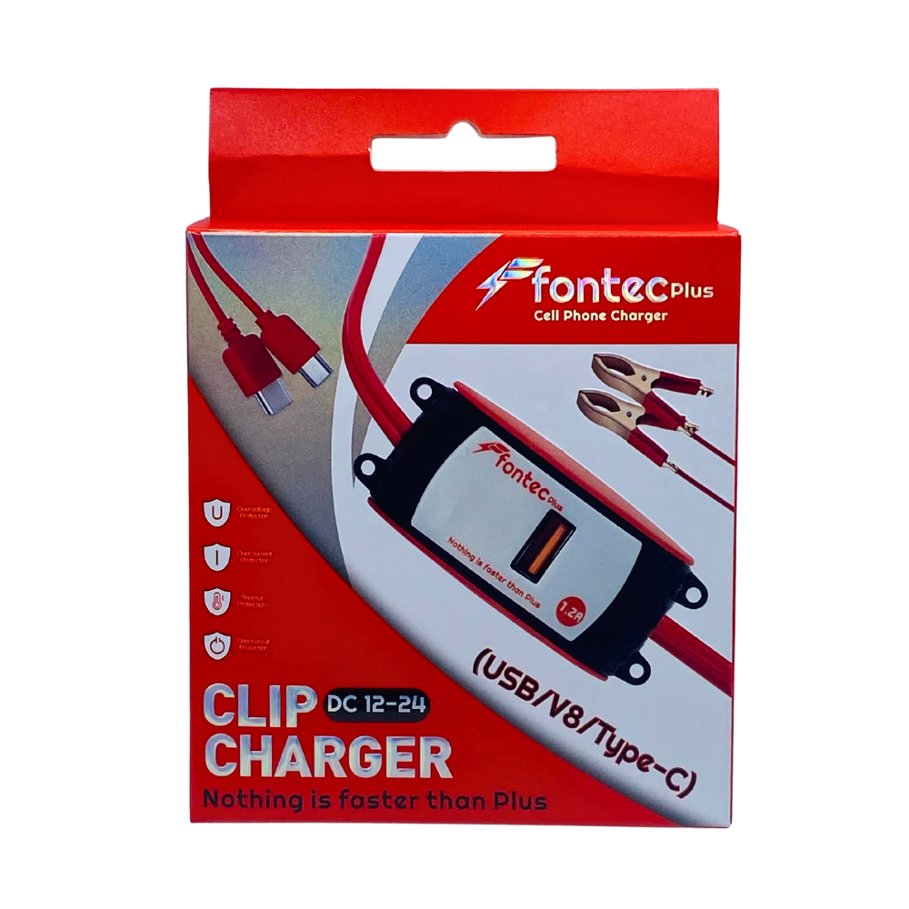 FAST DC 12V CHARGER with FIX CABLE (Micro + Type-C) [CH PLUS-3]