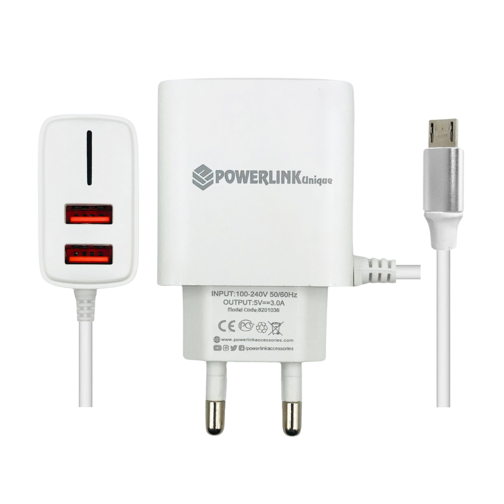 POWERLINK 2USB LIGHT CHANGE CHARGER (UNIQUE) [CH PLUNIQUE-1] 