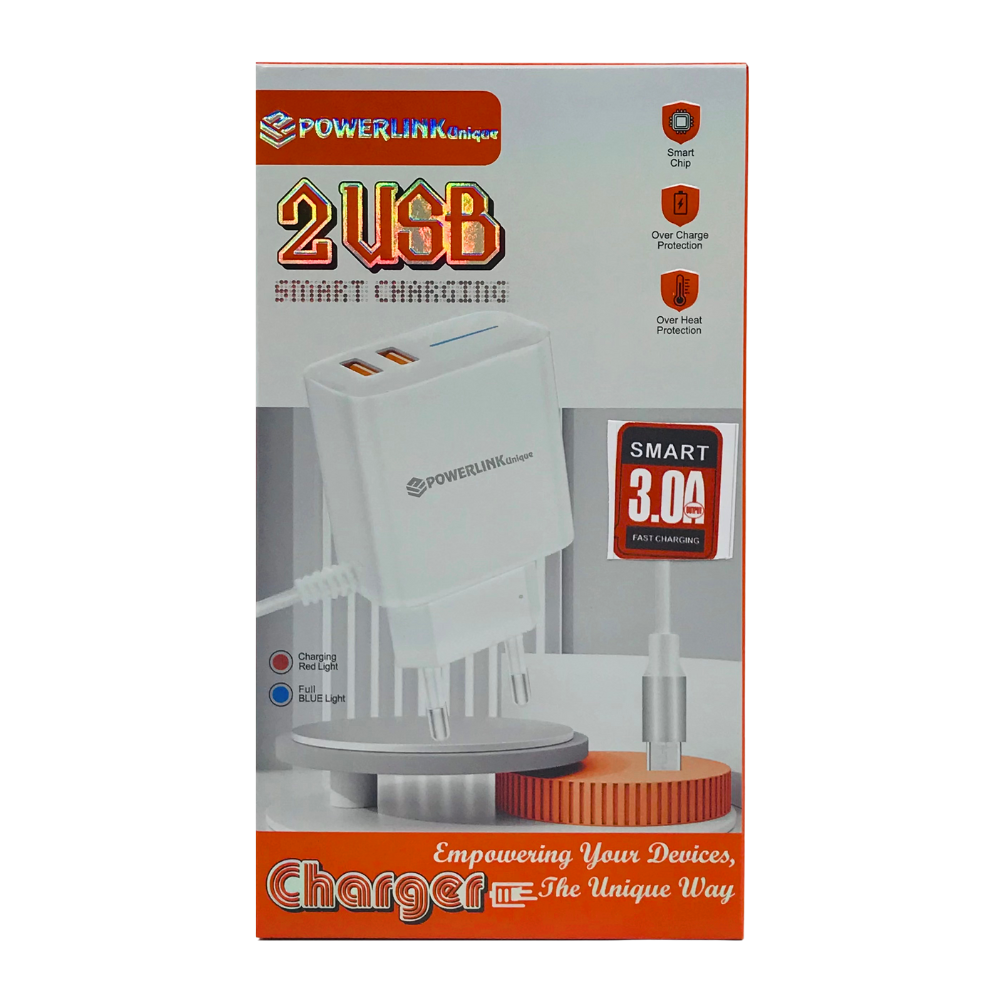 POWERLINK 2USB LIGHT CHANGE CHARGER (UNIQUE) [CH PLUNIQUE-1] 