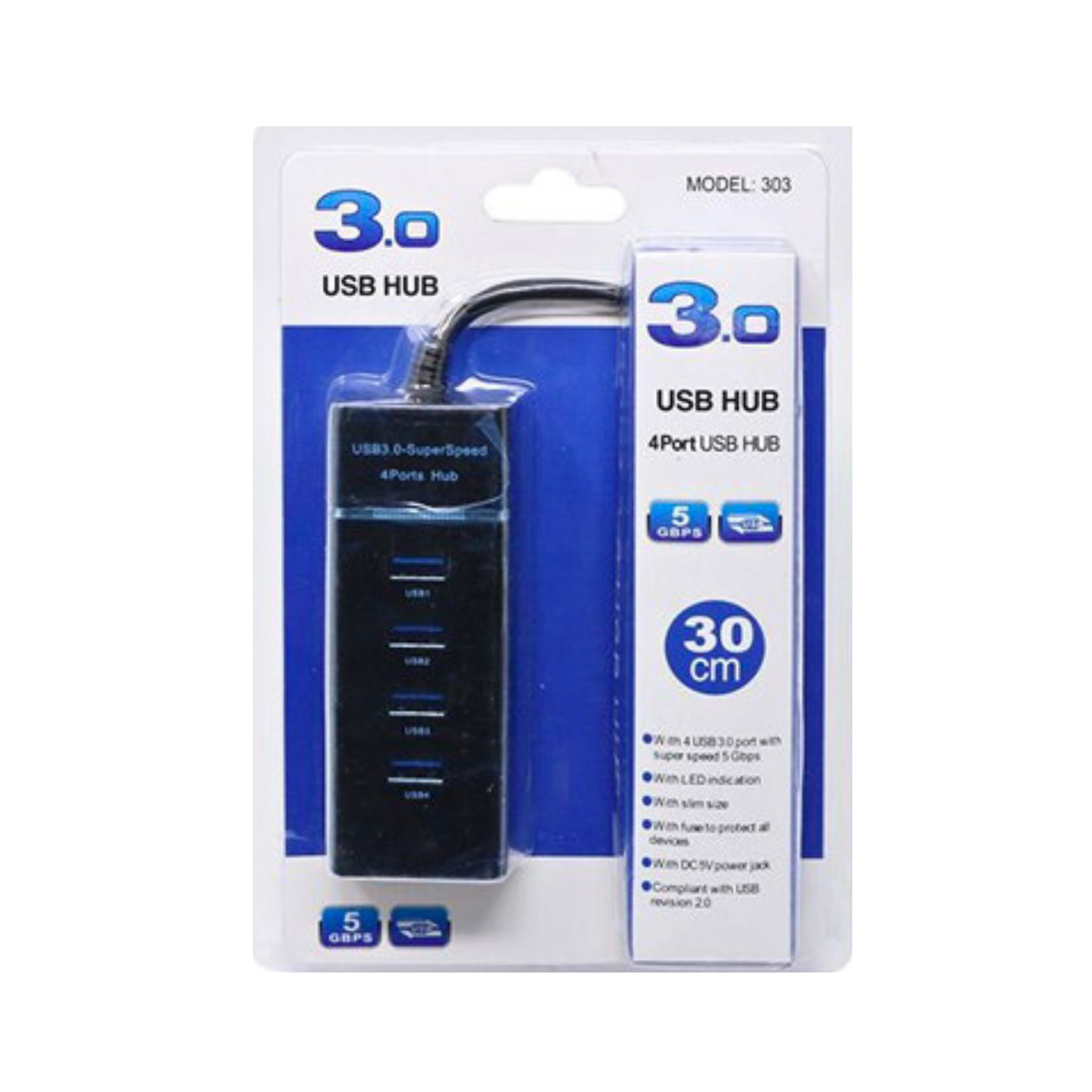 3.0 USB HUB 4 PORTS (MODEL-303) [USB HUB-1]