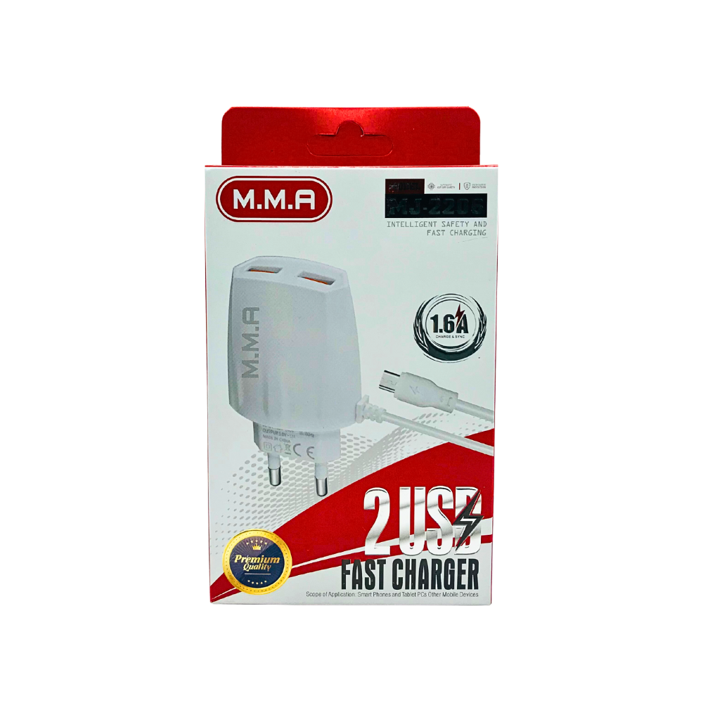 M.M.A 2USB CHARGER (PREMIUM QUALITY) (MJ-2206) [CH MJ2206]