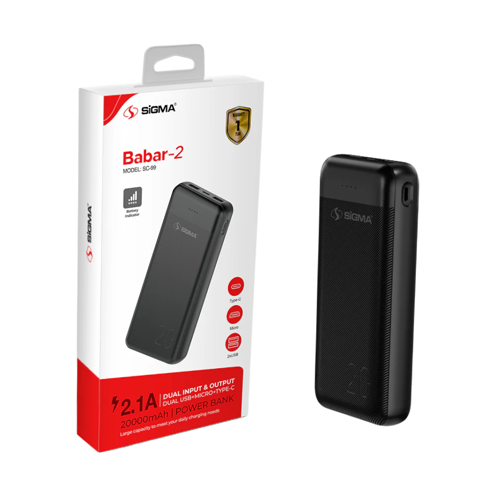 SIGMA SC-99 BABAR-2 POWER BANK 20000mAh [PB SIGMA SC99]