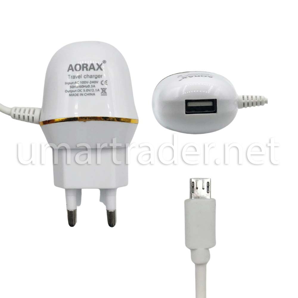 FAST & POWERFUL CHARGER with FIX CABLE (Aorax travel charger) [CH 6500-22]