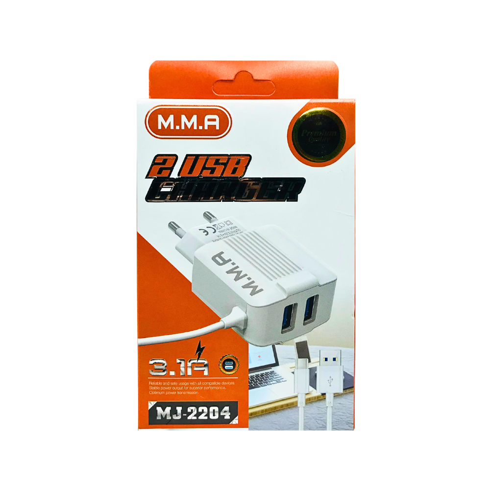 MMA 2USB CHARGER (PREMIUM QUALITY) (MJ-2204) [CH MJ2204]