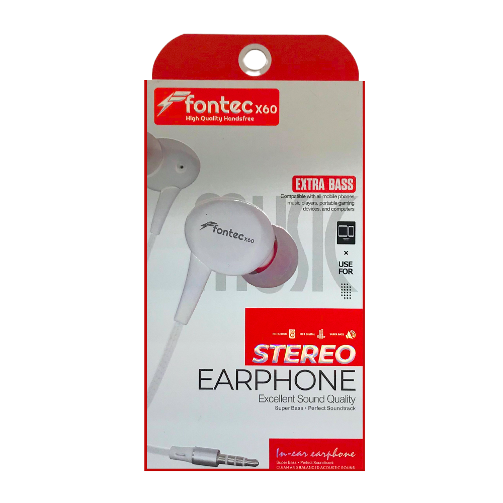  HIGH QUALITY EARPHONE Fontec X60 [HF X60-1]