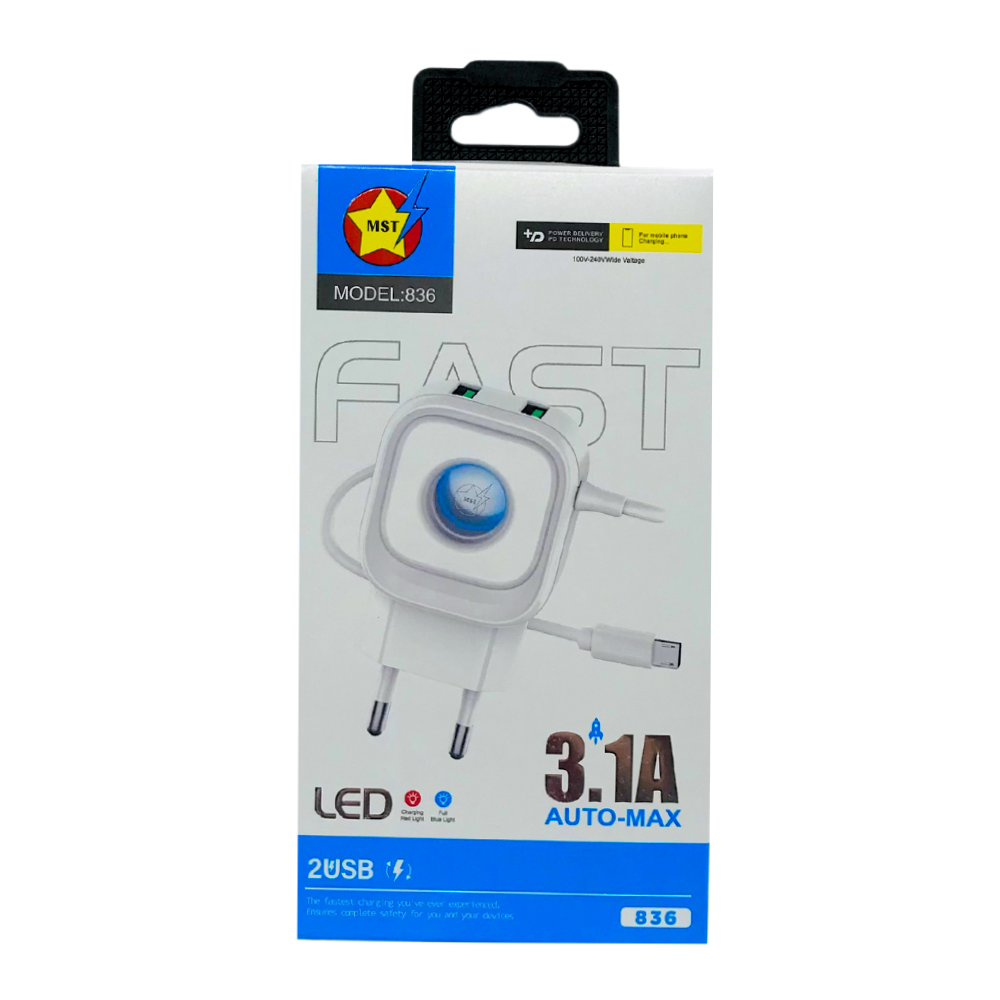 MST LED CHARGER 3.1A TYPE-C  [CH MST TYPE C]