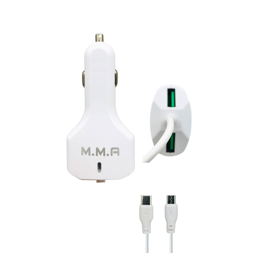 M.M.A FAST CAR CHARGER WITH MICRO&TYPE-C CABLE (MMA-02) [CH MMA 02]