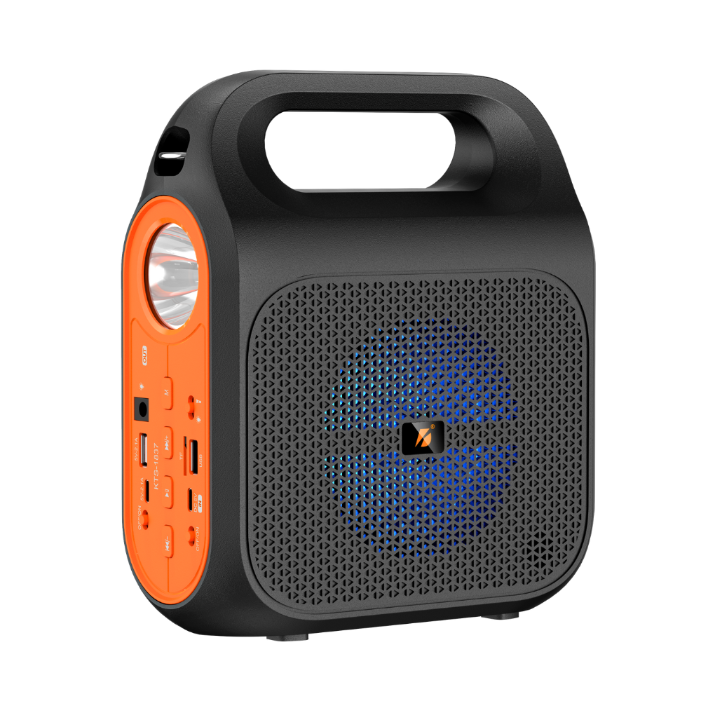 WIRELESS BLUETOOTH SPEAKER 4'' INCH (KTS-1837) WITH SOLAR AND POWER BANK WITH LED BULB [KTS 1837]