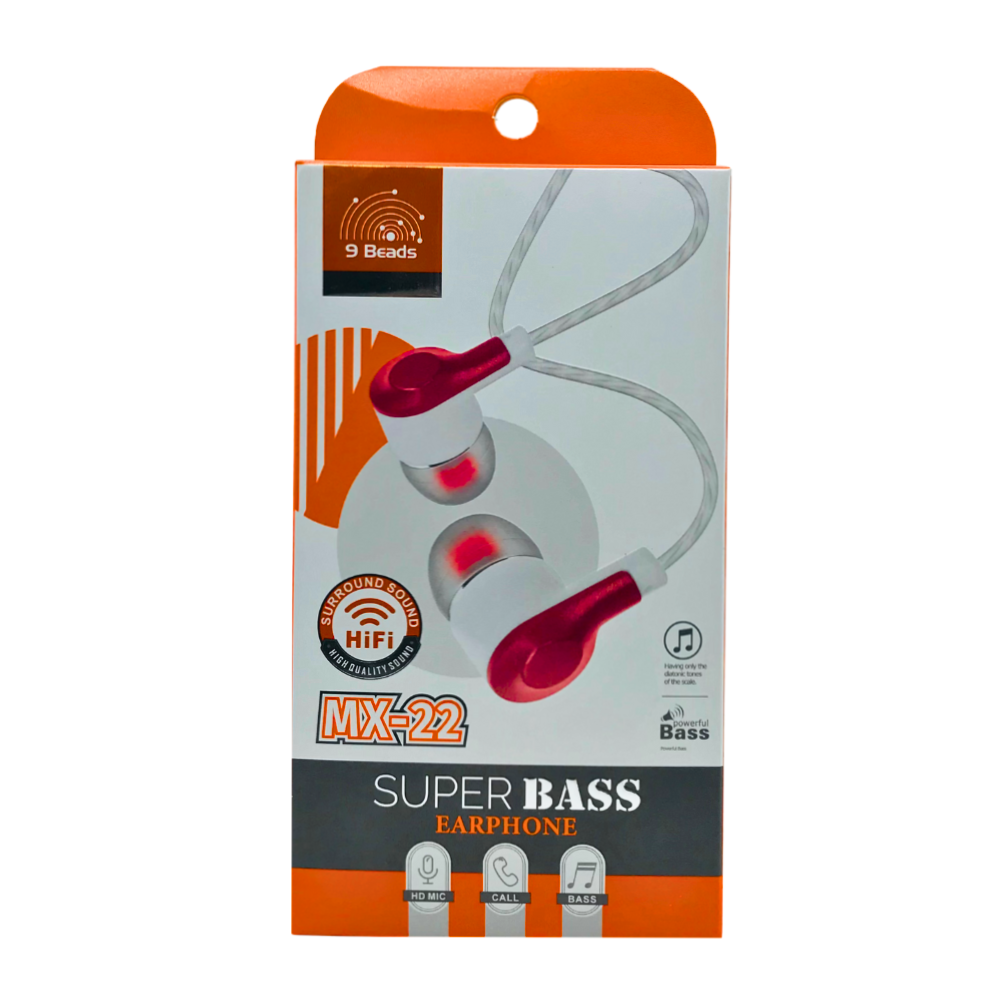 9BEADS SUPER BASS HANDFREE (MX-22) [HF MX22]