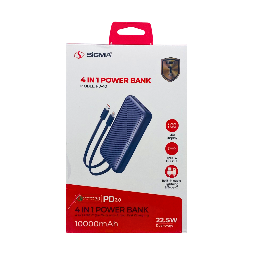 SIGMA PD 10 4IN1 POWER BANK 10000mAh [PB SIGMA PD10 4IN1]